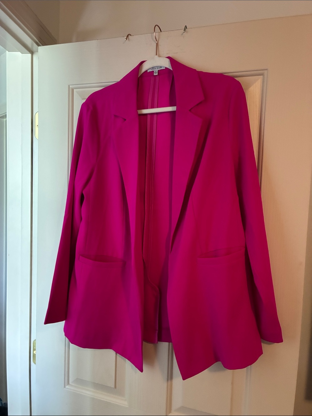 White Birch Fuchsia Open-Front Blazer Jacket